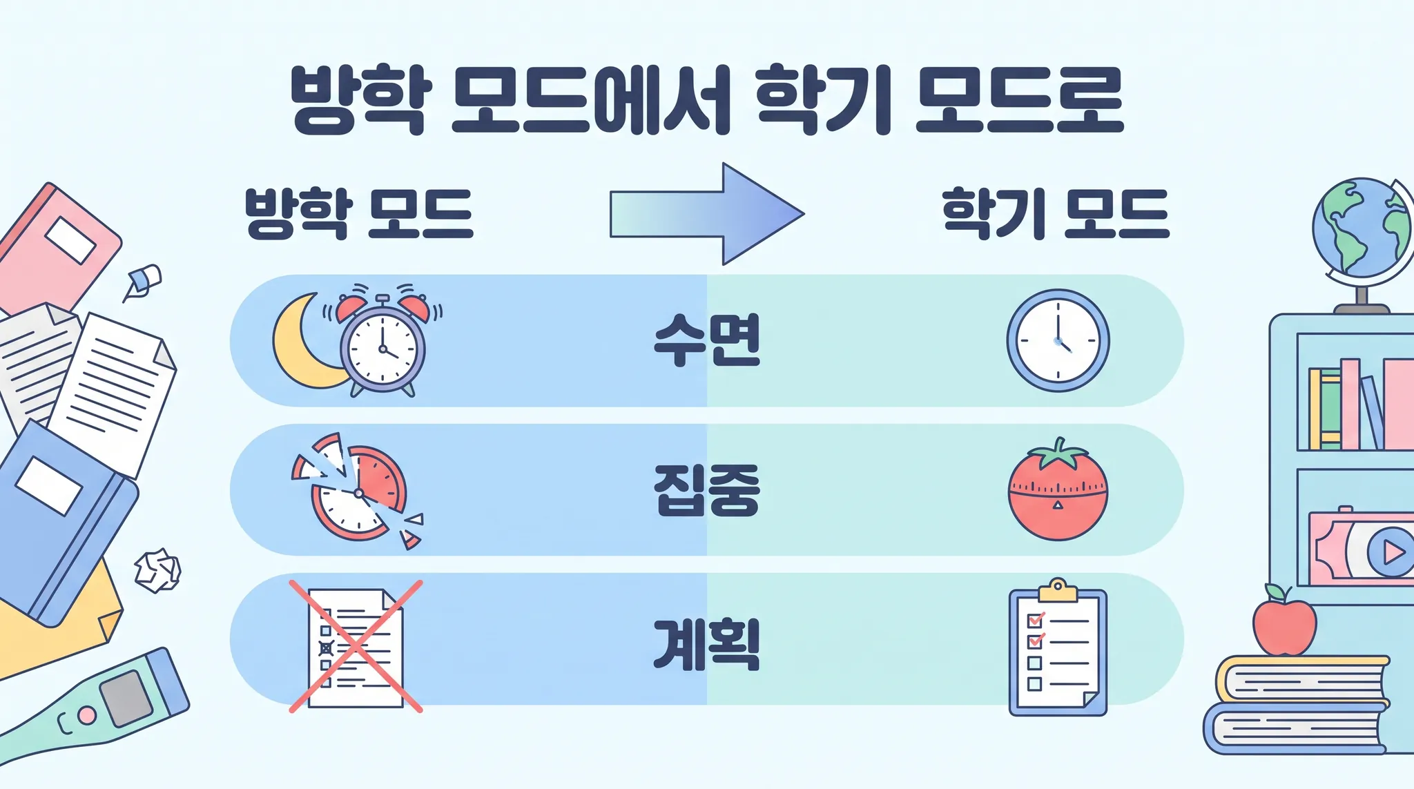 방학 모드에서 학기 모드로 — 수면·집중·계획 3가지 공부 리듬 리셋 | 파인티처 공부법