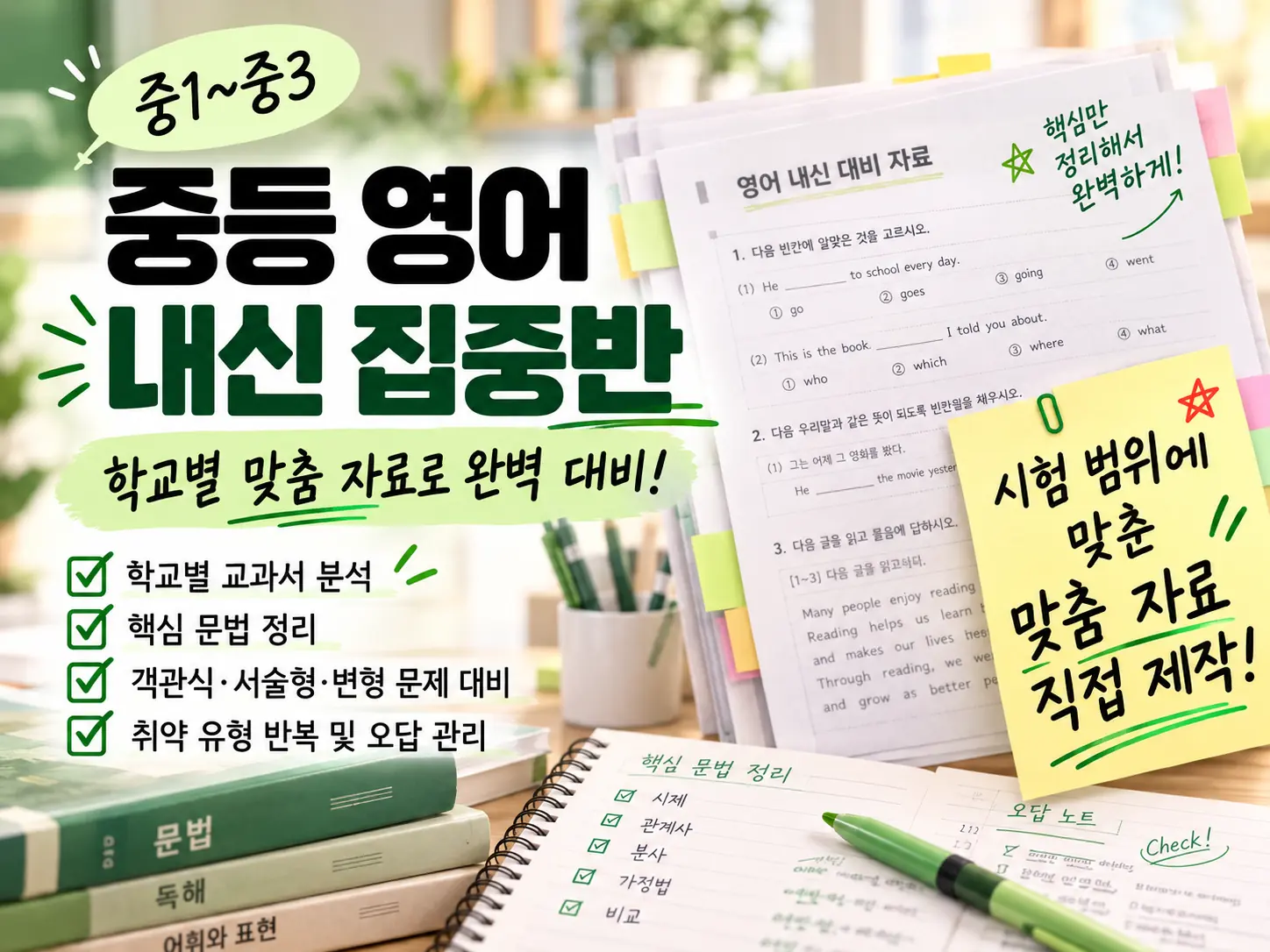 중등 영어 내신 집중반